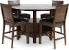 Dark Brown 5 Piece Counter Height Dining Room Set - Madison