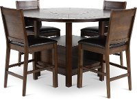 Dark Brown 5 Piece Counter Height Dining Room Set - Madison