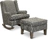 Flannel Taupe 2 Piece Rocker Runner with Ottoman - Willow