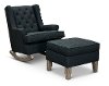 Eclipse Black 2 Piece Rocker Runner with Ottoman - Paisley