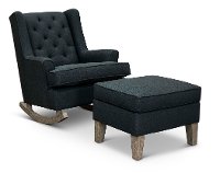 Eclipse Black 2 Piece Rocker Runner with Ottoman - Paisley