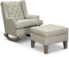 Silver 2 Piece Rocker Runner with Ottoman - Paisley