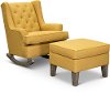 Curry Yellow 2 Piece Rocker Runner with Ottoman - Paisley