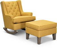Curry Yellow 2 Piece Rocker Runner with Ottoman - Paisley