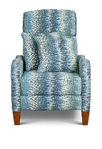 Blue Casual Pushback High-Leg Recliner - Norwood-3