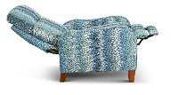Blue Casual Pushback High-Leg Recliner - Norwood-7