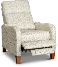 White Casual Pushback High-Leg Recliner - Norwood-5