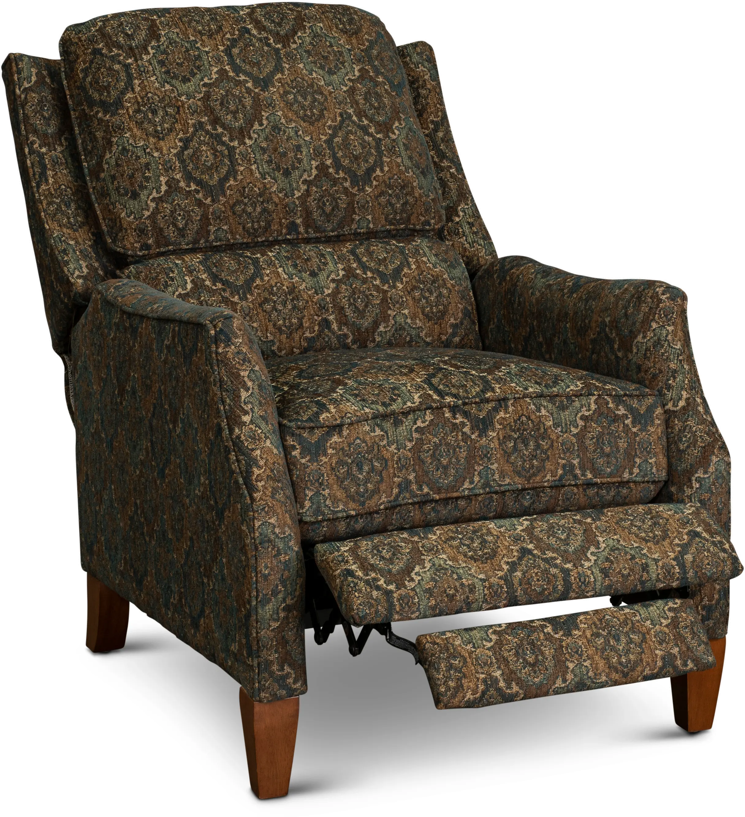Brown Traditional High-Leg Pushback Recliner - Sandlewood-1