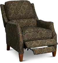 Brown Traditional High-Leg Pushback Recliner - Sandlewood