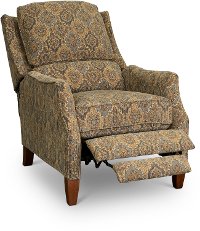 Tan Traditional High-Leg Pushback Recliner - Sandlewood