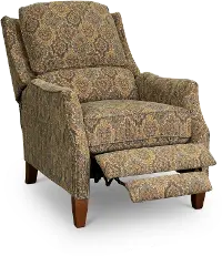 Tan Traditional High-Leg Pushback Recliner - Sandlewood