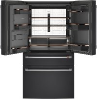 CVE28DP3ND1 Cafe 36 Inch French Door Smart Refrigerator - 27.8 cu. ft., Matte Black-2