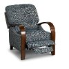 Indigo Blue Pushback High-Leg Recliner - Raji