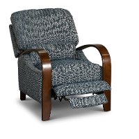Indigo Blue Pushback High-Leg Recliner - Raji