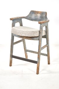Distressed 24 Inch Blue Counter Height Stool - Wagner-2