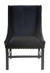 Contemporary Black Upholstered Dining Room Arm Chair - Logan