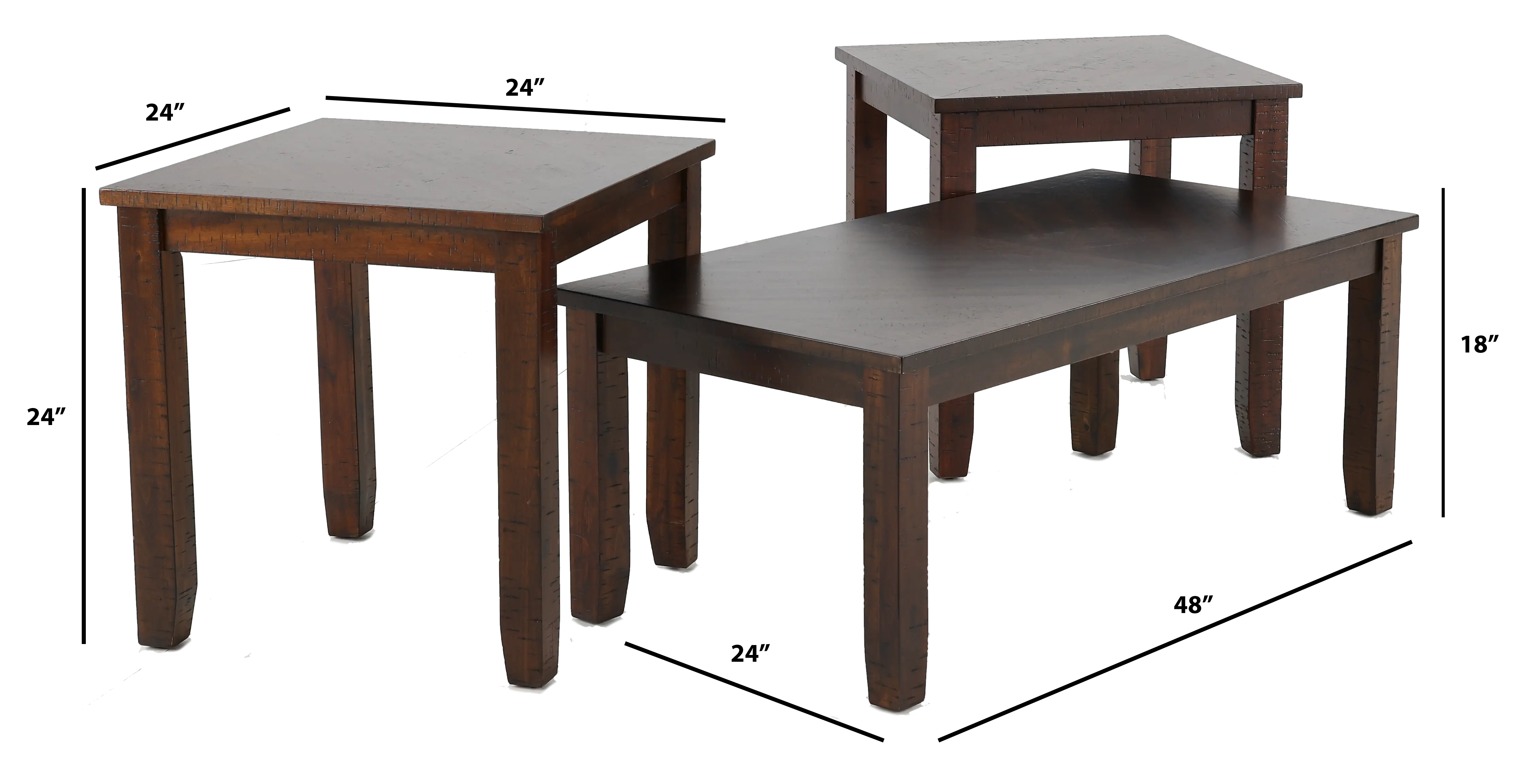 Jax Walnut Brown Table Group, Set of 3-3