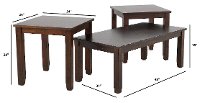 Walnut 3 Piece Occasional Table Group - Jax-3