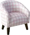 47-1KBFFLGNGBBPNK Kids Gingham Pink and White Tub Chair