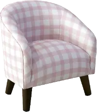 47-1KBFFLGNGBBPNK Kids Gingham Pink and White Tub Chair