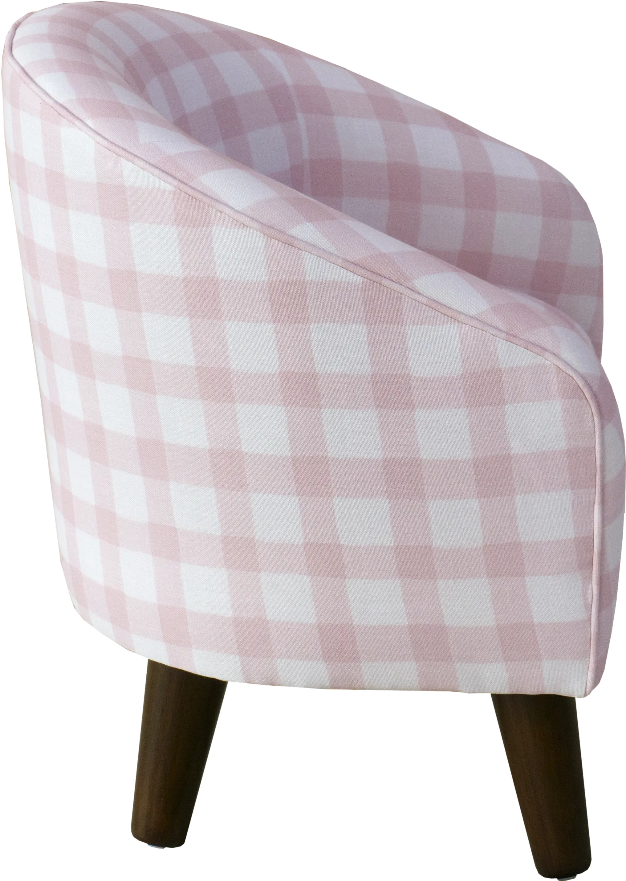 47-1KBFFLGNGBBPNK Kids Gingham Pink and White Tub Chair-3