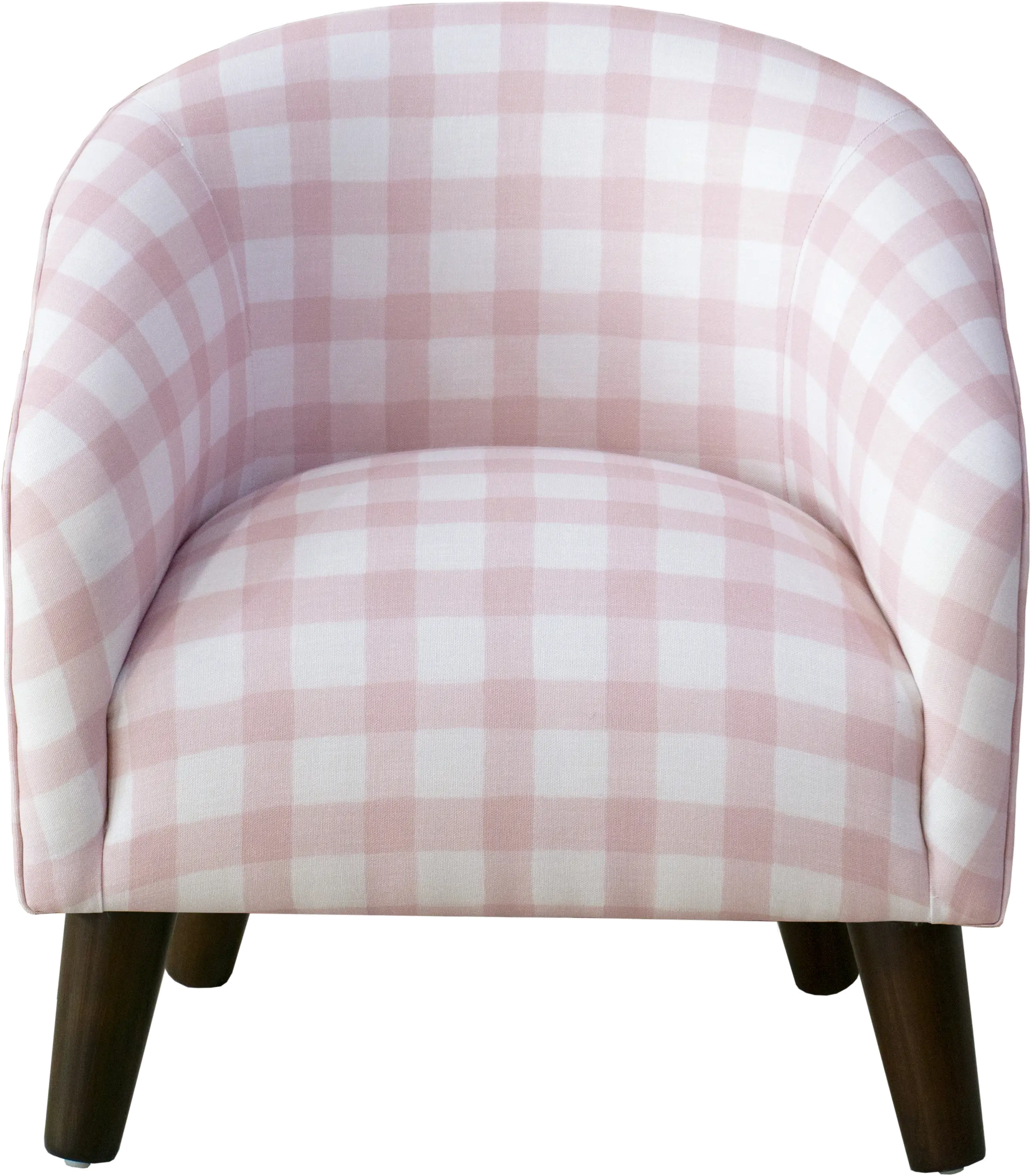 47-1KBFFLGNGBBPNK Kids Gingham Pink and White Tub Chair-4
