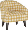 47-1KBFFLGNGBTCP Gingham Yellow and White Kid's Tub Chair