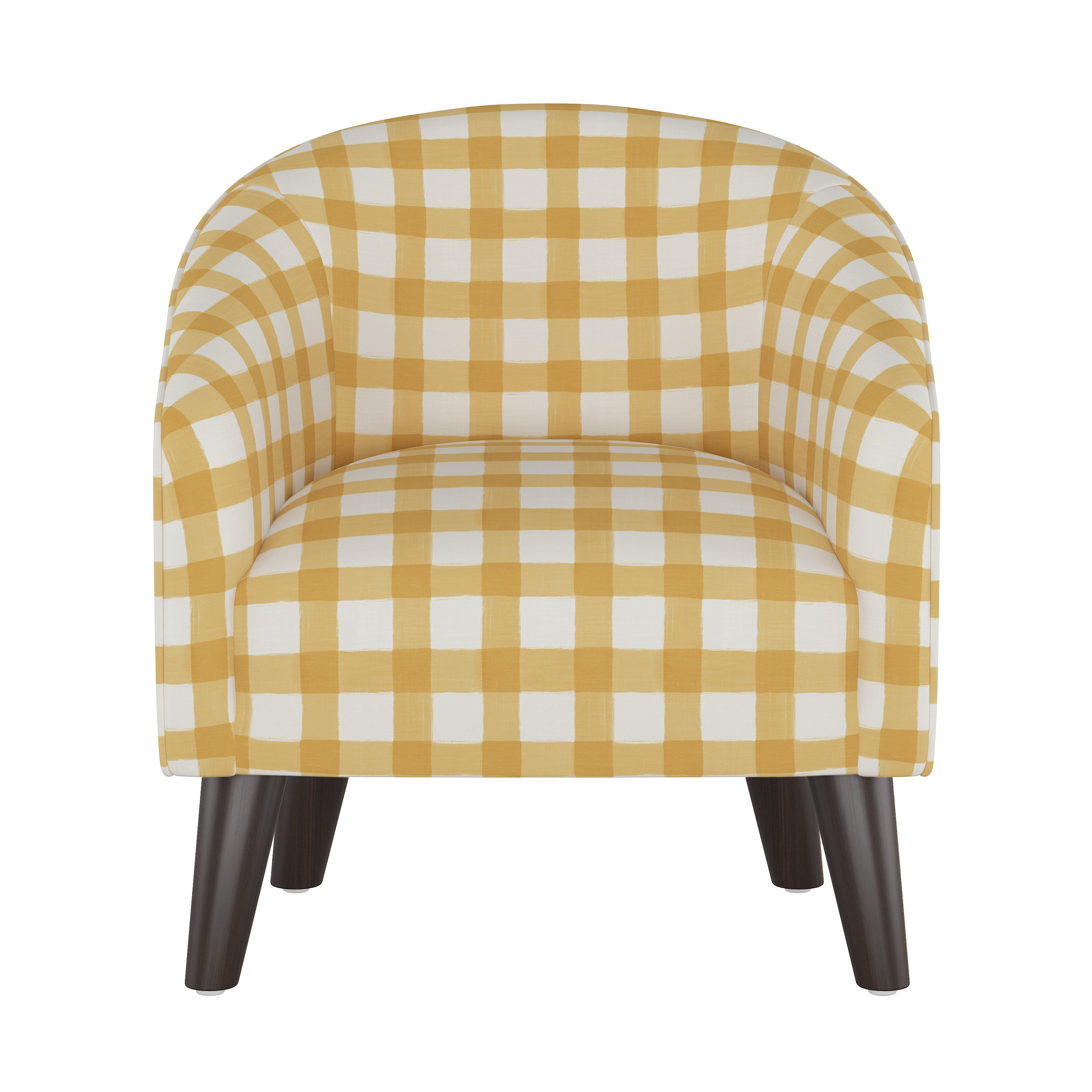 47-1KBFFLGNGBTCP Gingham Yellow and White Kid's Tub Chair-2