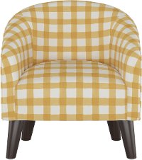 47-1KBFFLGNGBTCP Gingham Yellow and White Kid's Tub Chair-2