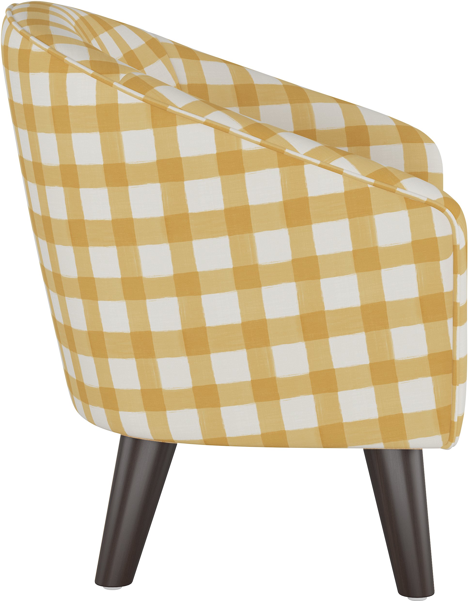 47-1KBFFLGNGBTCP Gingham Yellow and White Kid's Tub Chair-3