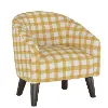 47-1KBFFLGNGBTCP Kids Gingham Yellow and White Tub Chair