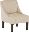 72-1LNNLNN Contemporary Linen Swoop Arm Chair