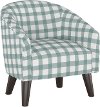 47-1KBFFLGNGPWBLU Gingham Blue and White Kid's Tub Chair