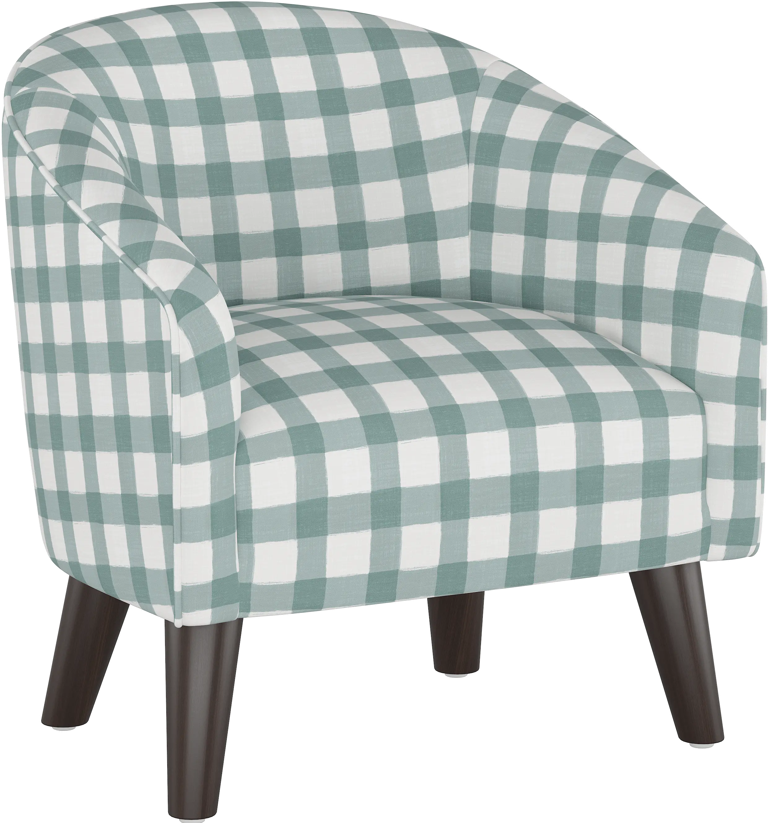 47-1KBFFLGNGPWBLU Kids Gingham Blue and White Tub Chair-1