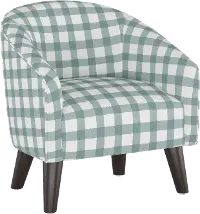 47-1KBFFLGNGPWBLU Kids Gingham Blue and White Tub Chair