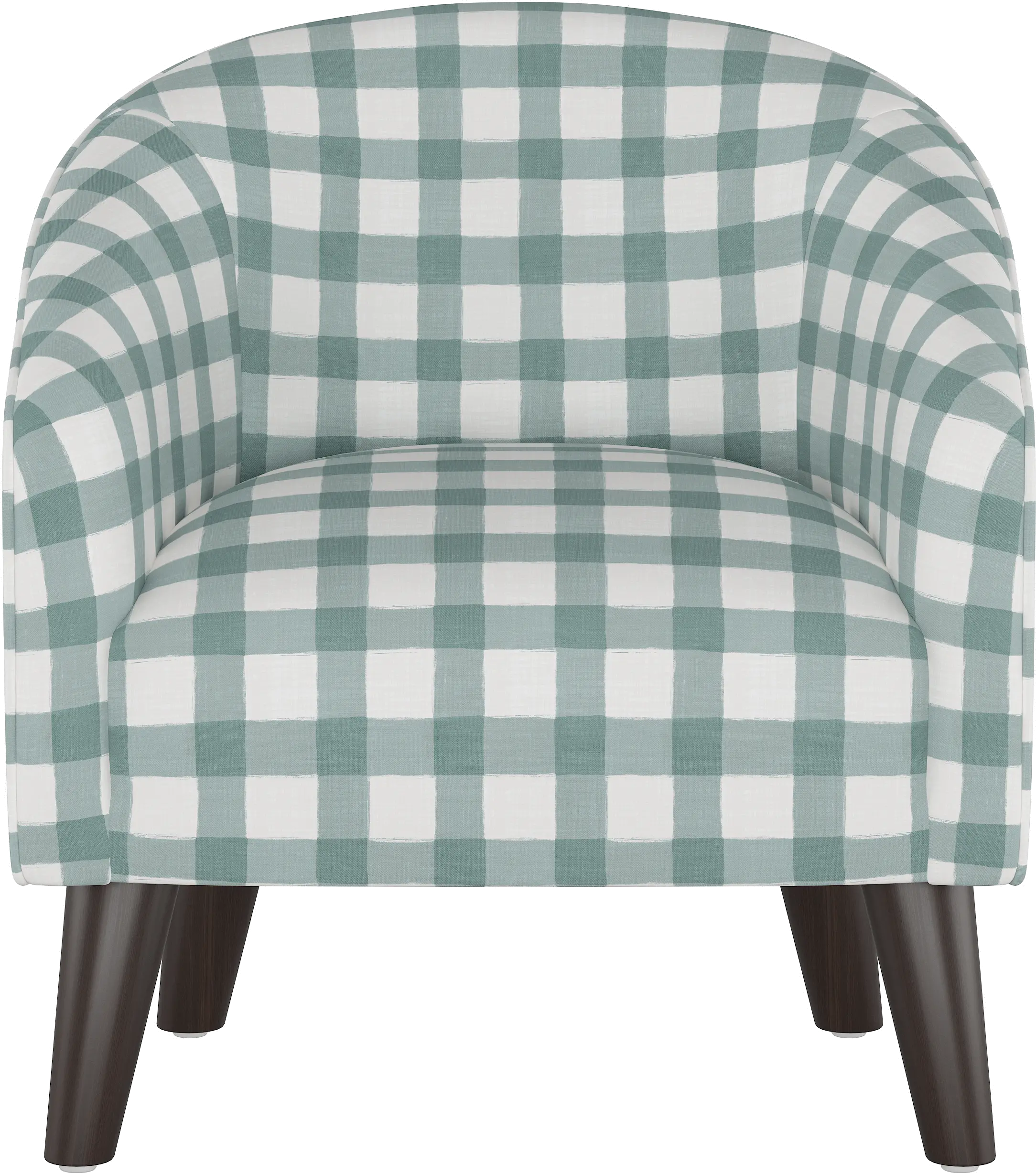 47-1KBFFLGNGPWBLU Kids Gingham Blue and White Tub Chair-2