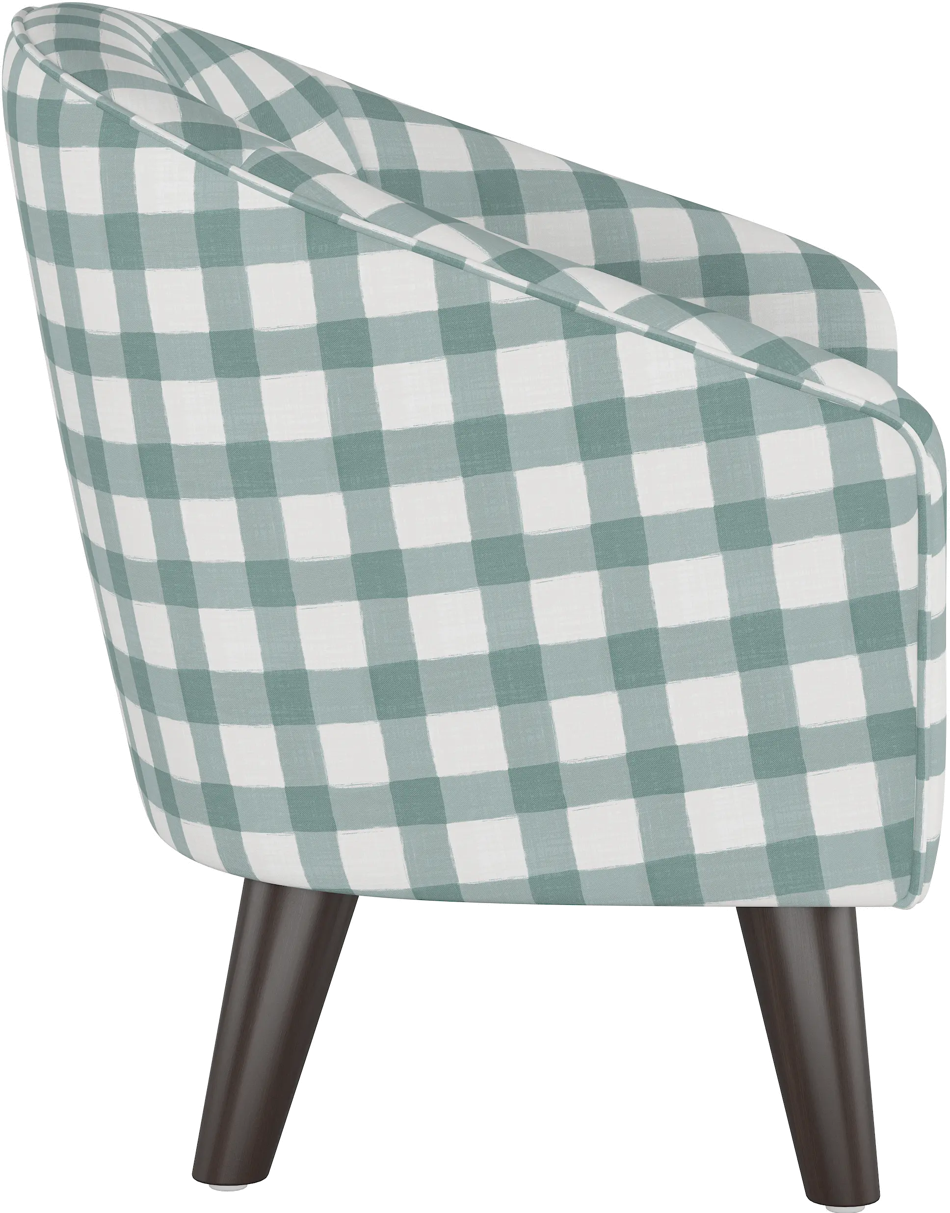 47-1KBFFLGNGPWBLU Kids Gingham Blue and White Tub Chair-3