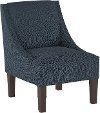 72-1LNNNV Contemporary Linen Navy Swoop Arm Chair
