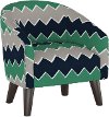 47-1KBRSCHVNVGRN Chevron Navy Blue and Green Kid's Tub Chair