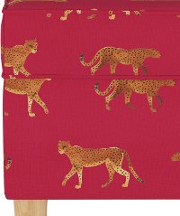 948NATCHWLRSP Mid Century Raspberry Cheetah Walk Storage Bench-3