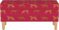 948NATCHWLRSP Mid Century Raspberry Cheetah Walk Storage Bench-4