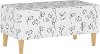 948NATCNTLWHT Mid Century Contoured Tulips White Storage Bench