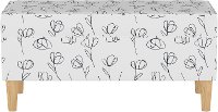 948NATCNTLWHT Mid Century Contoured Tulips White Storage Bench-2