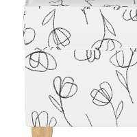 948NATCNTLWHT Mid Century Contoured Tulips White Storage Bench-4