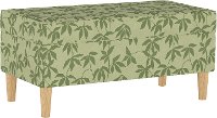 948NATLYNFLSGTNL Mid Century Floral Sage Green Storage Bench