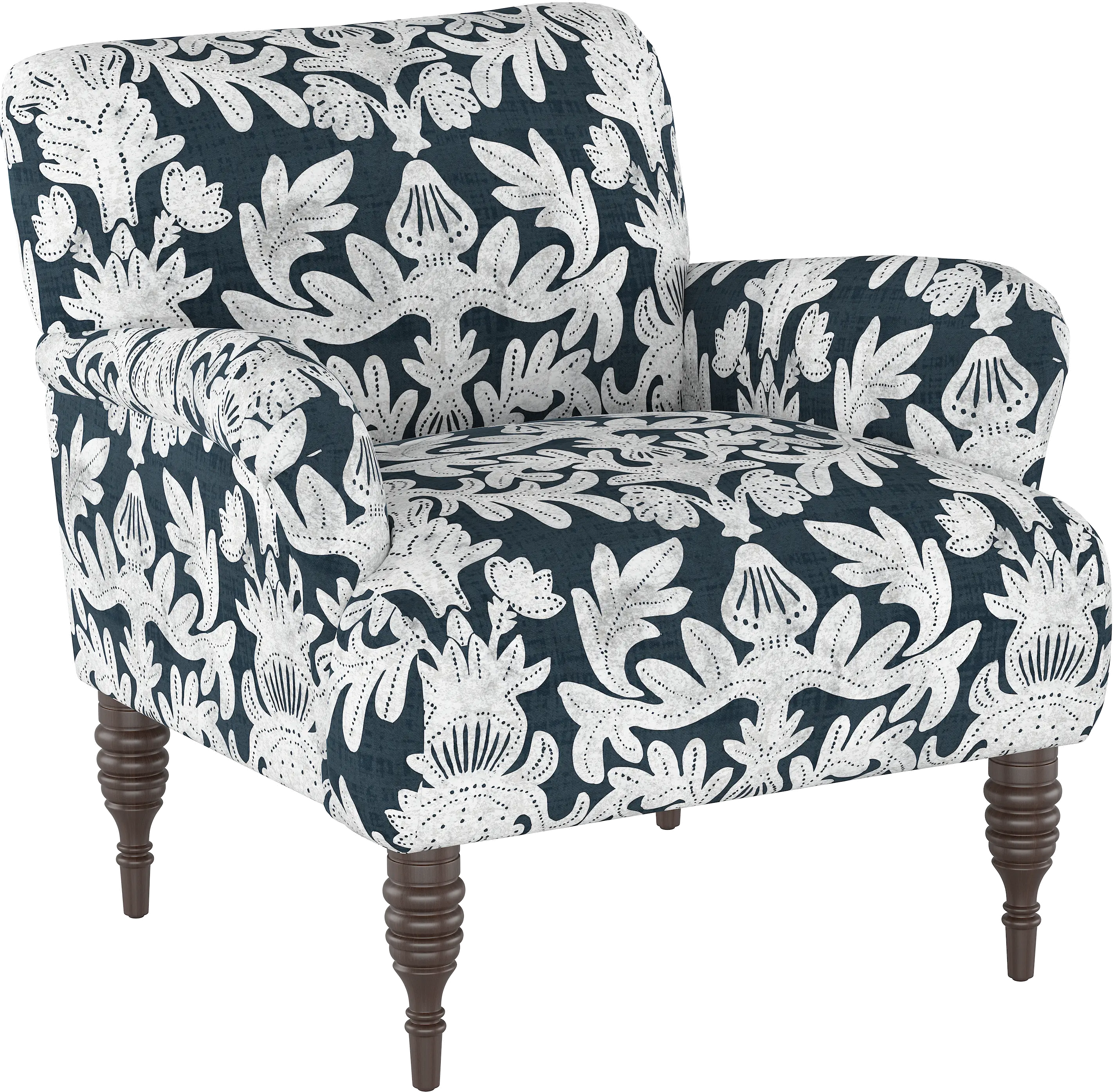 9505MRBNVYGR Cherrie Navy Floral Accent Chair-1