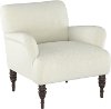 9505RGLANTWHT Contemporary Antique White Upholstered Accent Chair