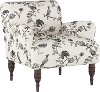 9505SHNINK Contemporary Cream and Gray Floral Upholstered Accent Chair
