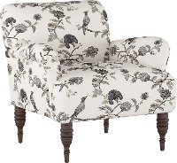 9505SHNINK Contemporary Cream and Gray Floral Upholstered Accent Chair