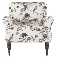 9505SHNINK Contemporary Cream and Gray Floral Upholstered Accent Chair-2